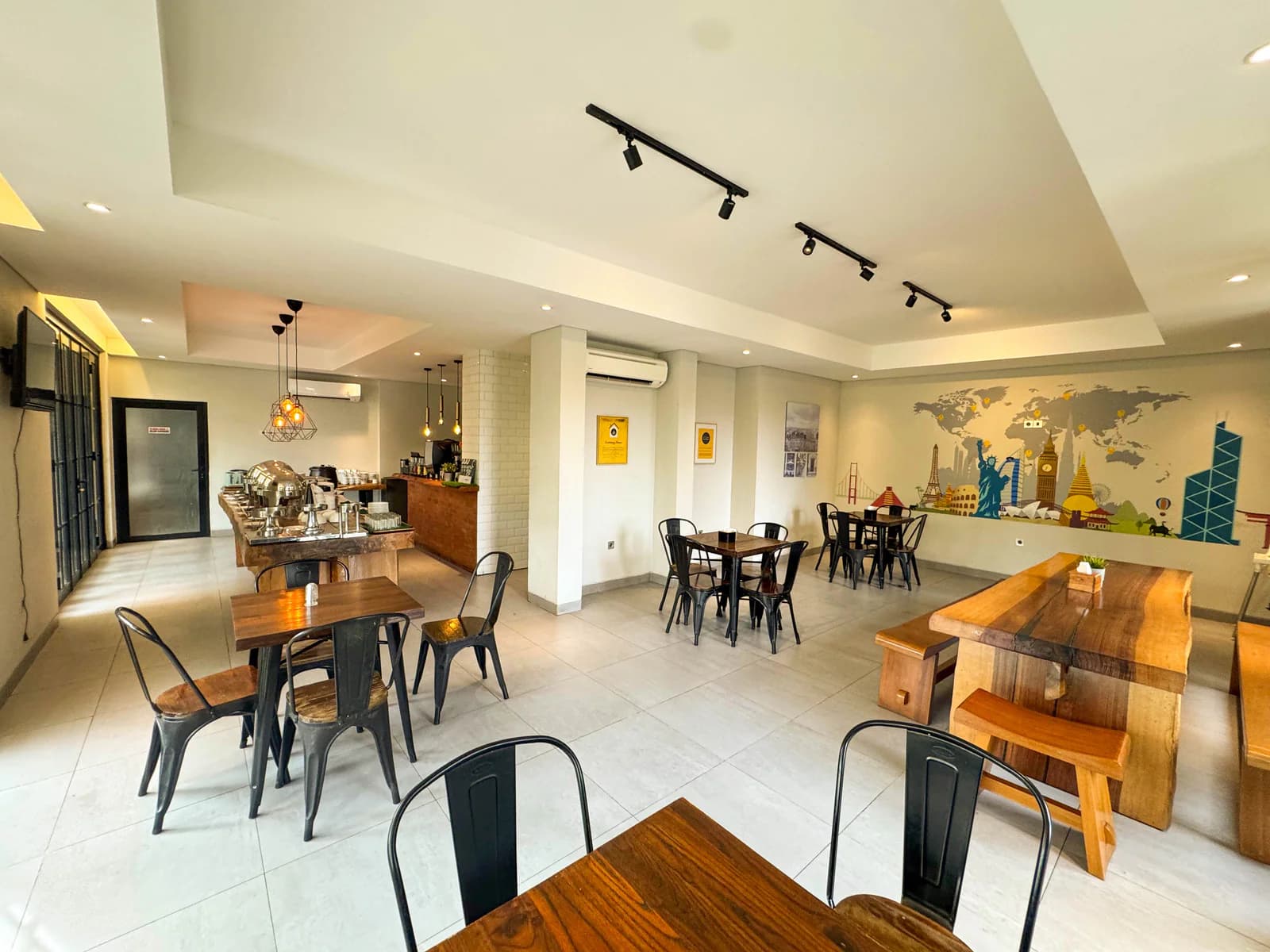 Indoor restaurant dining area